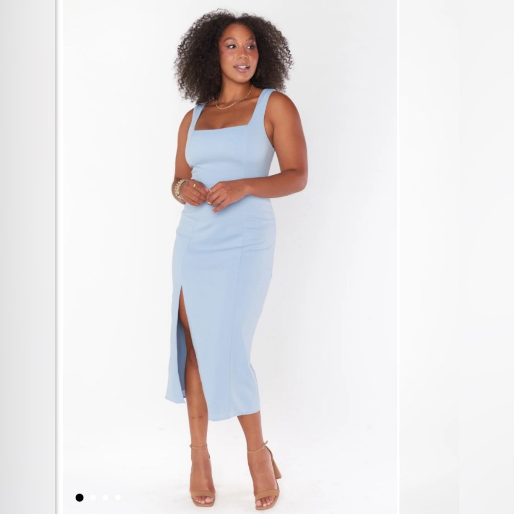 NWT Show Me Your MuMu Eden Midi Dress in Blue women’s size medium